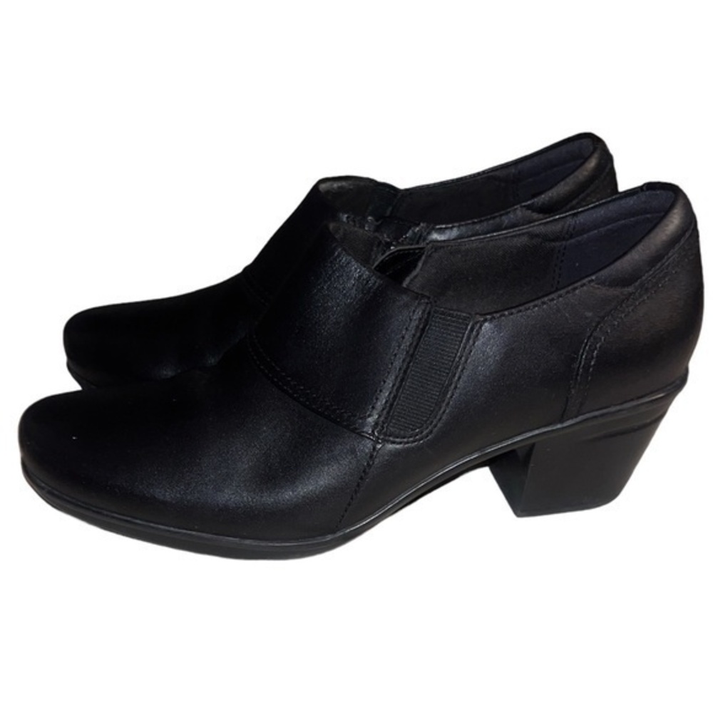 Clarks Side Zipper Leather Heel 2" Booties 7